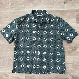 Opening Ceremony Mens Size XL All Over Print Multicolor Camp Cuban Collar Shirt